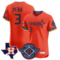 Jamed H.Astros #3 Jeremy Pe?a Player Orange City Connect Texas Patch Vapor Premier Limited Elite Home Stitched Jerseys