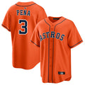 Jamed H.Astros #3 Jeremy Pe?a Player Orange Home Game Stitched Jerseys