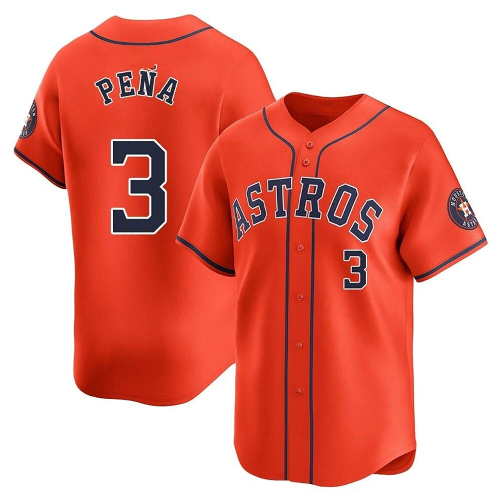 Jamed H.Astros #3 Jeremy Pe?a Player Orange Home Limited Stitched Jerseys