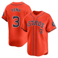 Jamed H.Astros #3 Jeremy Pe?a Player Orange Home Limited Stitched Jerseys