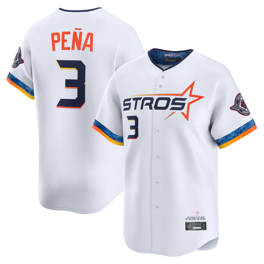 Jamed H.Astros #3 Jeremy Pe?a Player White City Connect Limited Home Stitched Jerseys