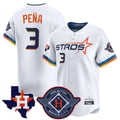 Jamed H.Astros #3 Jeremy Pe?a Player White City Connect Texas Patch Vapor Premier Limited Home Stitched Jerseys