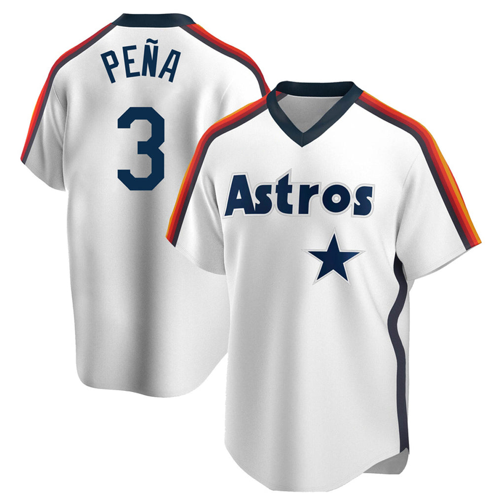 Jamed H.Astros #3 Jeremy Pe?a Player White Cooperstown Collection T-shirt Stitched Jerseys