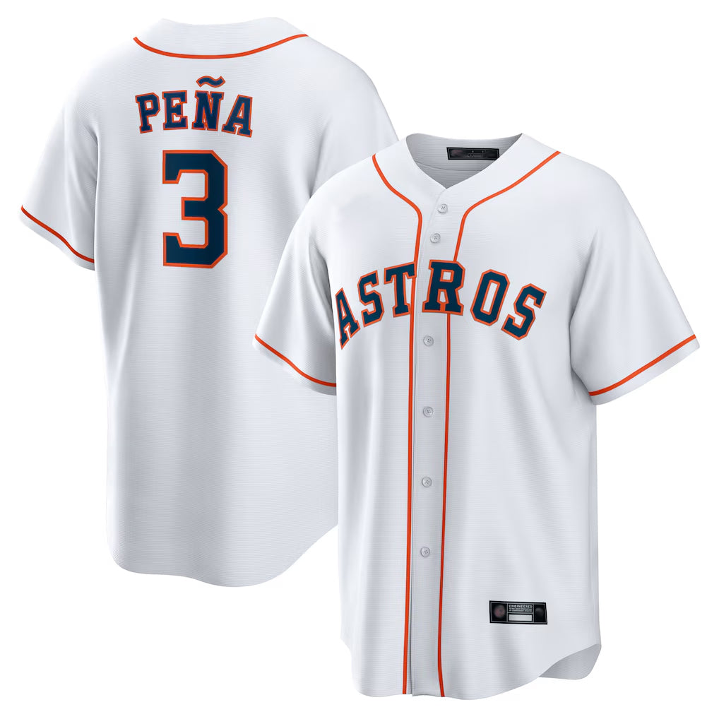 Jamed H.Astros #3 Jeremy Pe?a Player White Home Game Stitched Jerseys