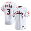 Jamed H.Astros #3 Jeremy Pe?a Player White Home Limited Stitched Jerseys