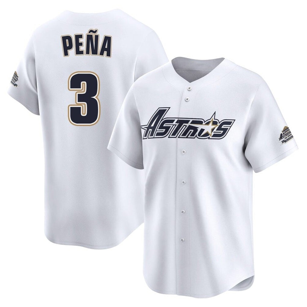 Jamed H.Astros #3 Jeremy Pe?a Player White Throwback Cooperstown Collection Limited Stitched Jerseys
