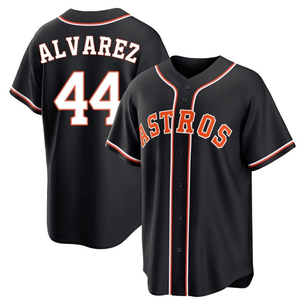 Jamed H.Astros #44 Yordan Alvarez Player Black Fashion Out Home Game Stitched Jerseys