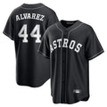 Jamed H.Astros #44 Yordan Alvarez Player Black Home Game Stitched Jerseys