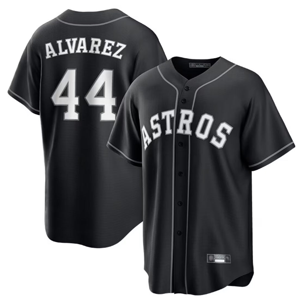 Jamed H.Astros #44 Yordan Alvarez Player Black Home Game Stitched Jerseys