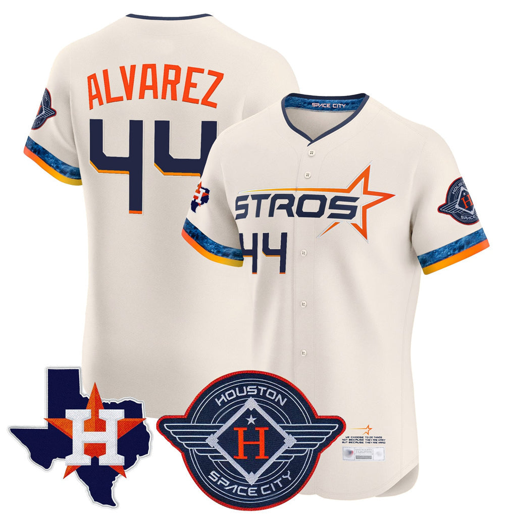 Jamed H.Astros #44 Yordan Alvarez Player Cream City Connect Texas Patch Vapor Premier Limited Elite Home Stitched Jerseys