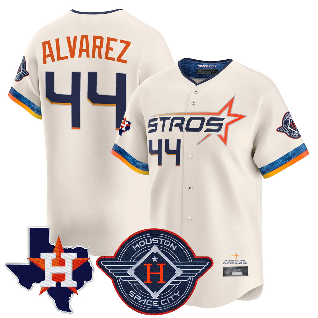 Jamed H.Astros #44 Yordan Alvarez Player Cream City Connect Texas Patch Vapor Premier Limited Home Stitched Jerseys