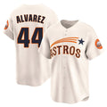 Jamed H.Astros #44 Yordan Alvarez Player Cream Throwback Cooperstown Collection Limited Stitched Jerseys