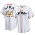 Jamed H.Astros #44 Yordan Alvarez Player Gold Collection Game Home Stitched Jerseys