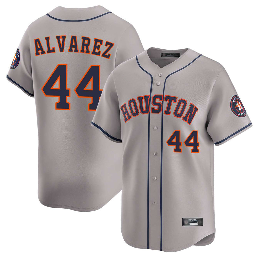 Jamed H.Astros #44 Yordan Alvarez Player Gray Home Limited Stitched Jerseys