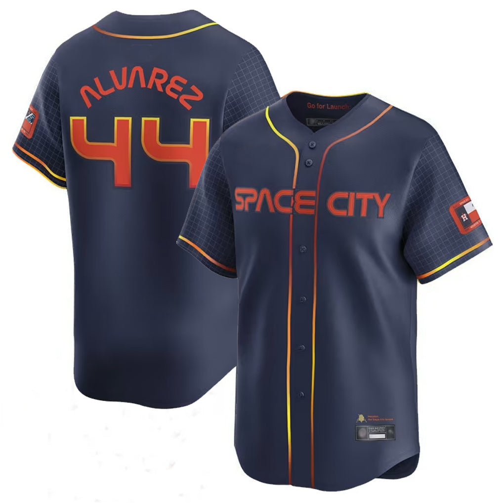Jamed H.Astros #44 Yordan Alvarez Player Navy City Connect Limited Home Game Stitched Jerseys