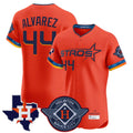Jamed H.Astros #44 Yordan Alvarez Player Orange City Connect Texas Patch Vapor Premier Limited Elite Home Stitched Jerseys