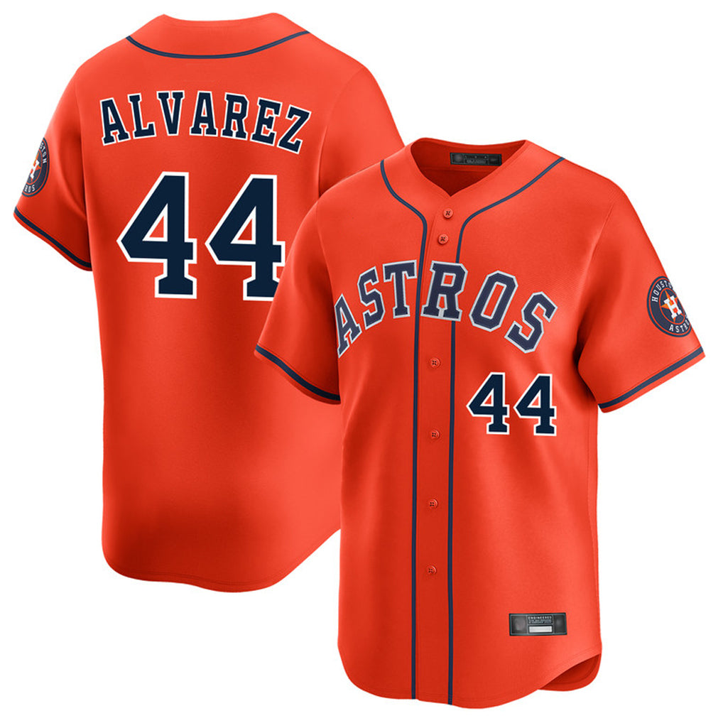 Jamed H.Astros #44 Yordan Alvarez Player Orange Home Limited Stitched Jerseys