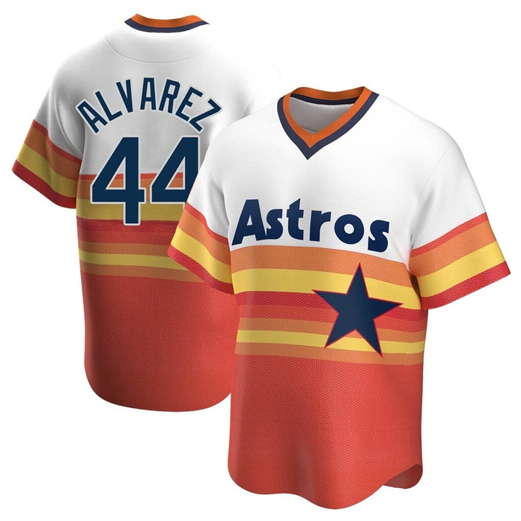 Jamed H.Astros #44 Yordan Alvarez Player Rainbow Cooperstown Collection T-shirt Stitched Jerseys