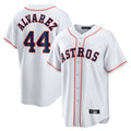 Jamed H.Astros #44 Yordan Alvarez Player White Home Game Stitched Jerseys