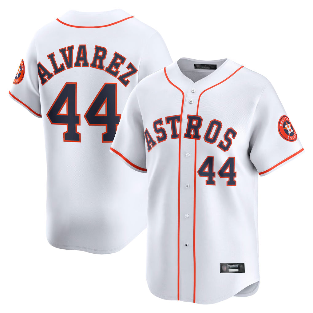 Jamed H.Astros #44 Yordan Alvarez Player White Home Limited Stitched Jerseys