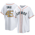 Jamed H.Astros #45 Tatsuya Imai Player Gold Collection Game Home Stitched Jerseys