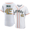 Jamed H.Astros #45 Tatsuya Imai Player Gold Collection Limited Elite Home Stitched Jerseys