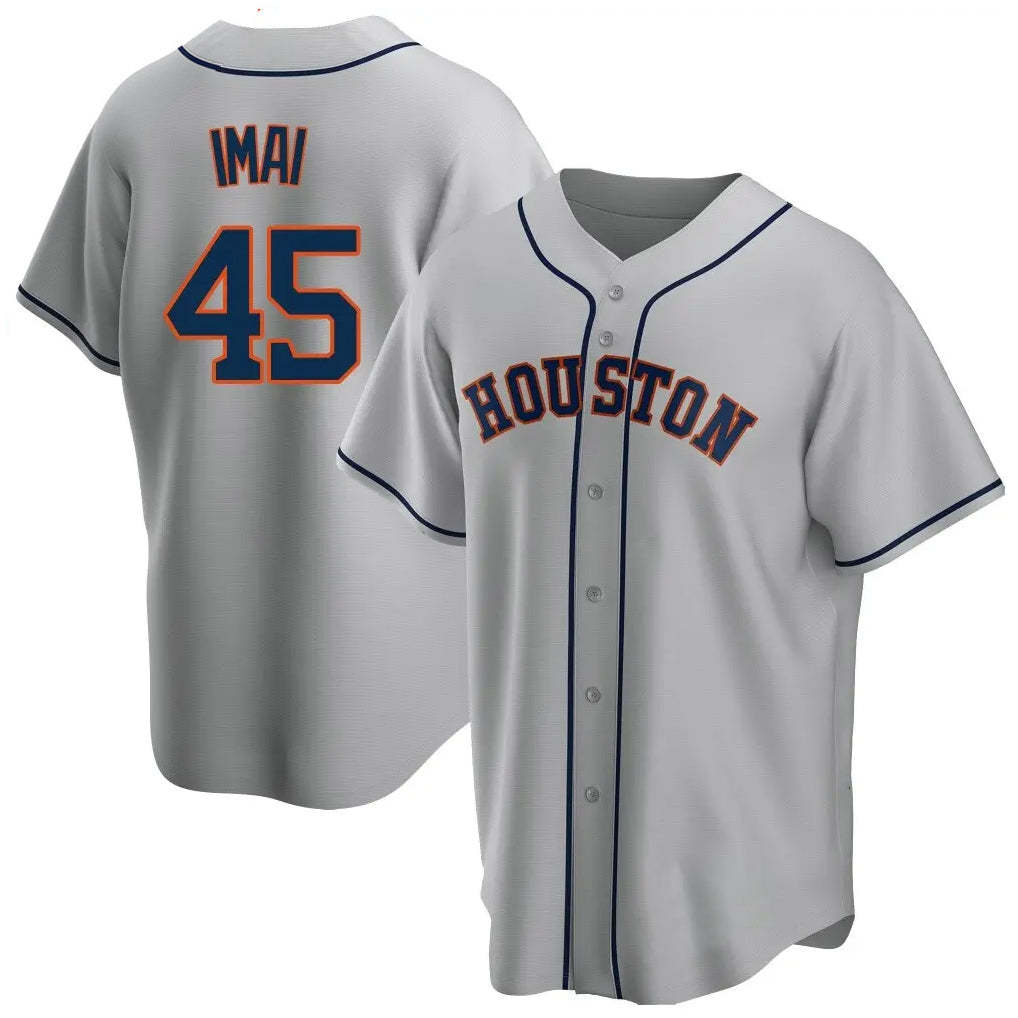 Jamed H.Astros #45 Tatsuya Imai Player Gray Home Game Stitched Jerseys