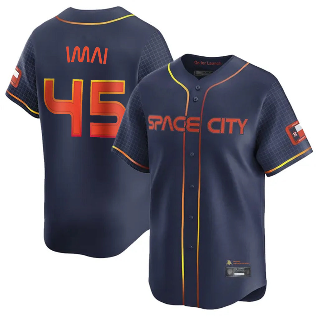Jamed H.Astros #45 Tatsuya Imai Player Navy City Connect Home Limited Stitched Jerseys