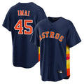 Jamed H.Astros #45 Tatsuya Imai Player Navy Home Game Stitched Jerseys