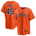 Jamed H.Astros #45 Tatsuya Imai Player Orange Home Game Stitched Jerseys
