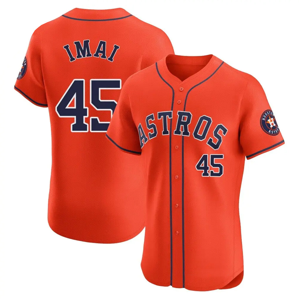 Jamed H.Astros #45 Tatsuya Imai Player Orange Home Limited Elite Stitched Jerseys