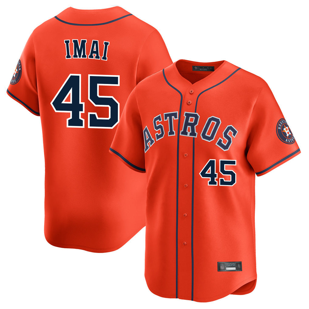 Jamed H.Astros #45 Tatsuya Imai Player Orange Home Limited Stitched Jerseys