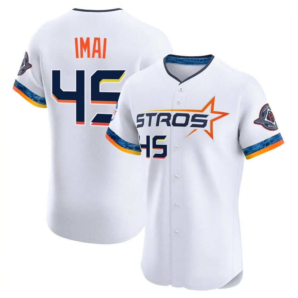 Jamed H.Astros #45 Tatsuya Imai Player White City Connect Limited Elite Home Stitched Jerseys