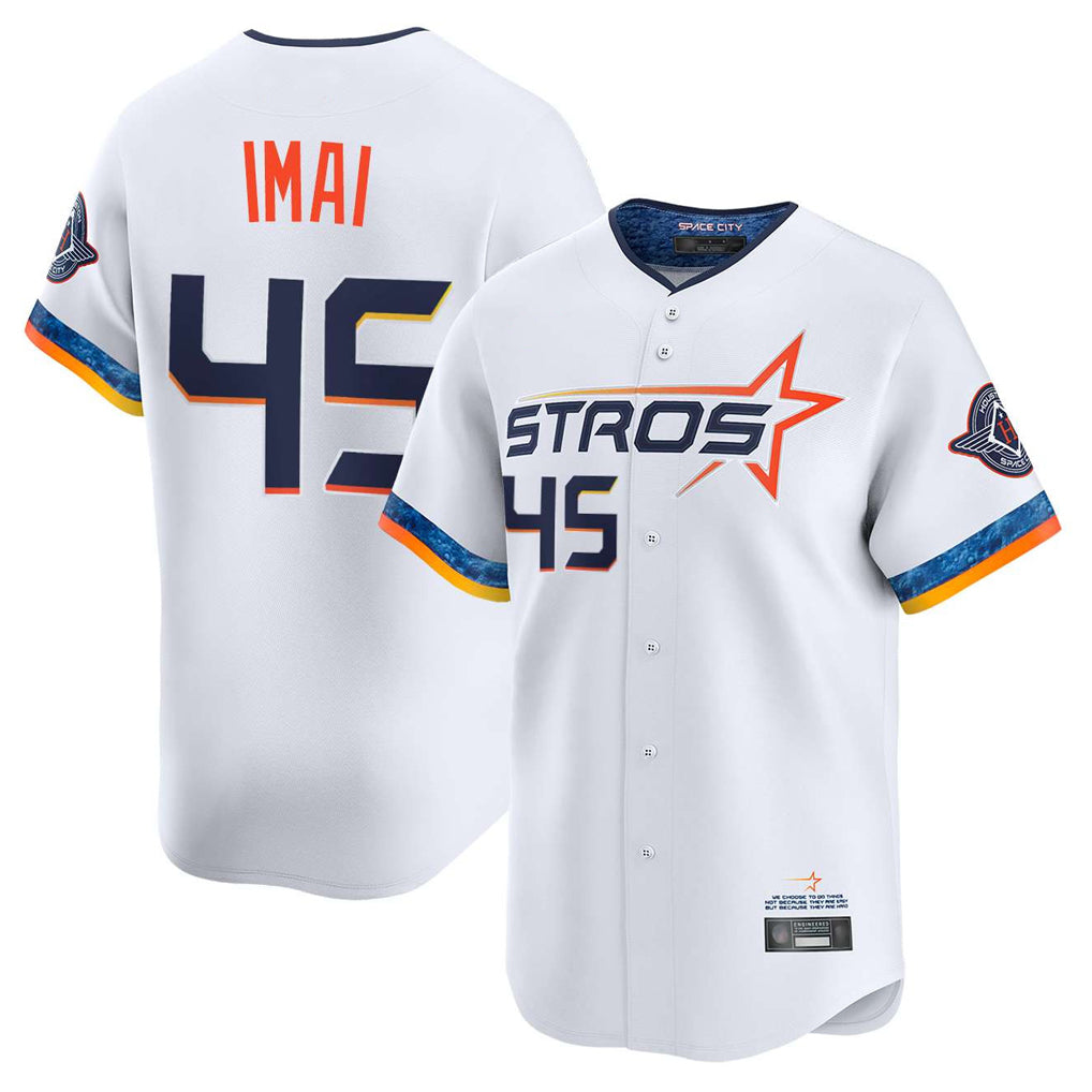 Jamed H.Astros #45 Tatsuya Imai Player White City Connect Limited Home Stitched Jerseys