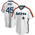 Jamed H.Astros #45 Tatsuya Imai Player White Cooperstown Collection T-shirt Stitched Jerseys