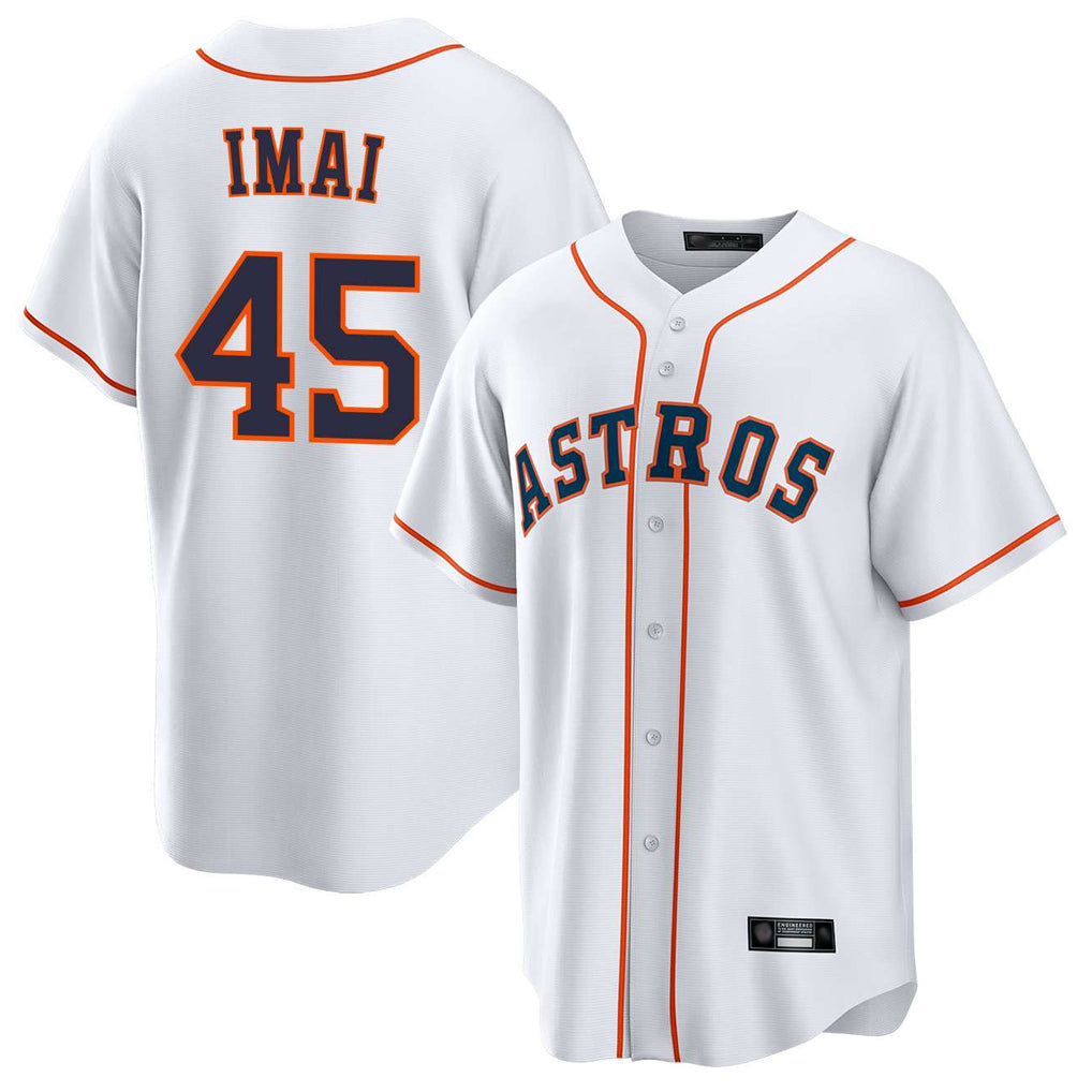 Jamed H.Astros #45 Tatsuya Imai Player White Home Game Stitched Jerseys