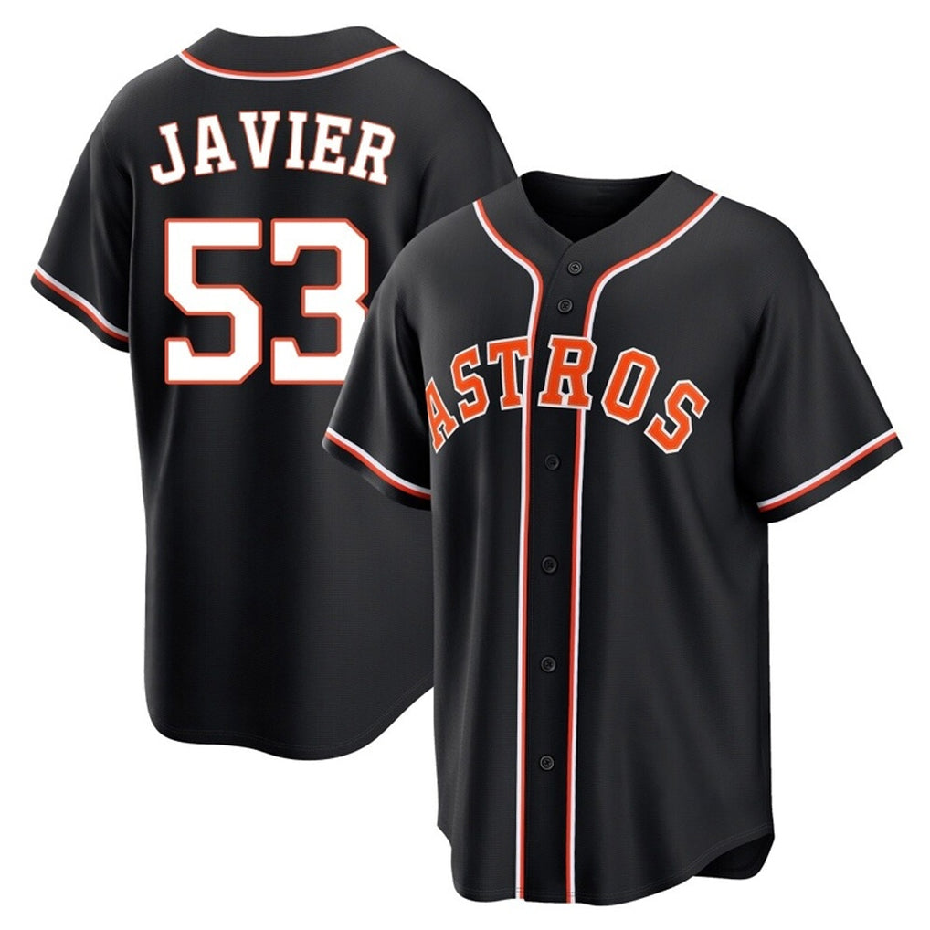 Jamed H.Astros #53 Cristian Javier Player Black Fashion Out Home Game Stitched Jerseys
