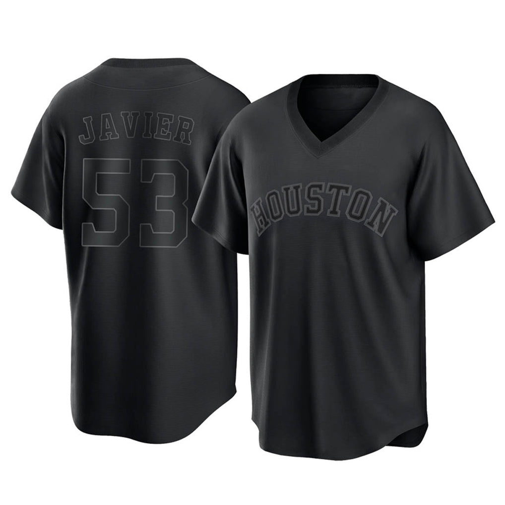 Jamed H.Astros #53 Cristian Javier Player Black Fashion T-shirt Home Game Stitched Jerseys