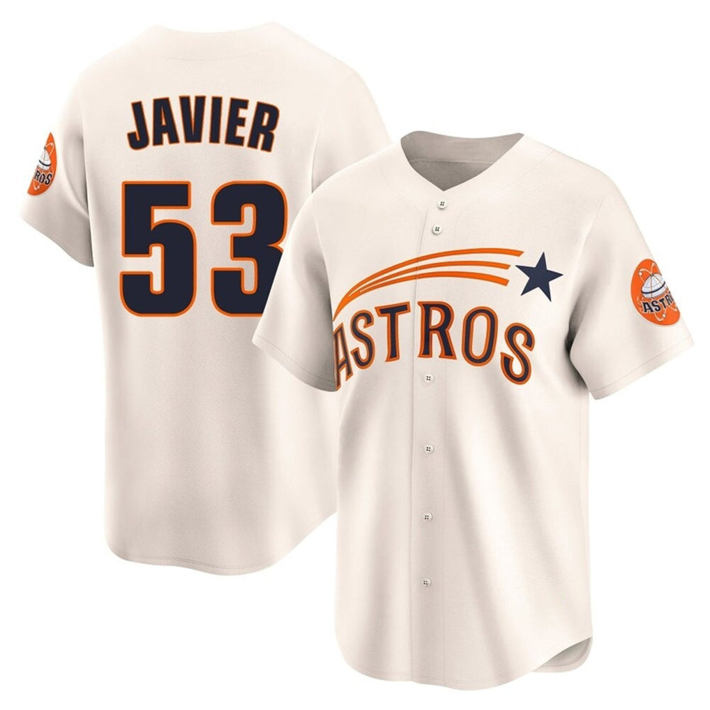 Jamed H.Astros #53 Cristian Javier Player Cream Throwback Cooperstown Collection Limited Stitched Jerseys