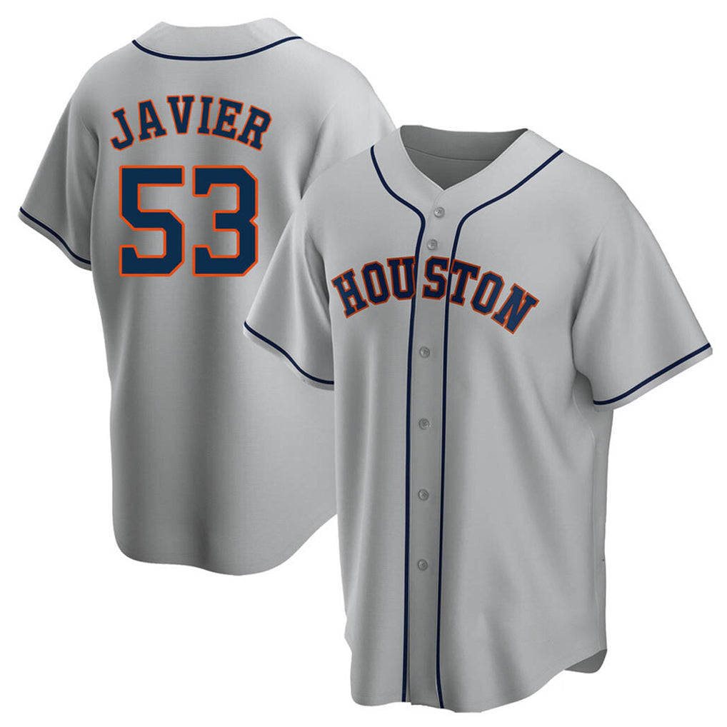 Jamed H.Astros #53 Cristian Javier Player Gray Home Game Stitched Jerseys