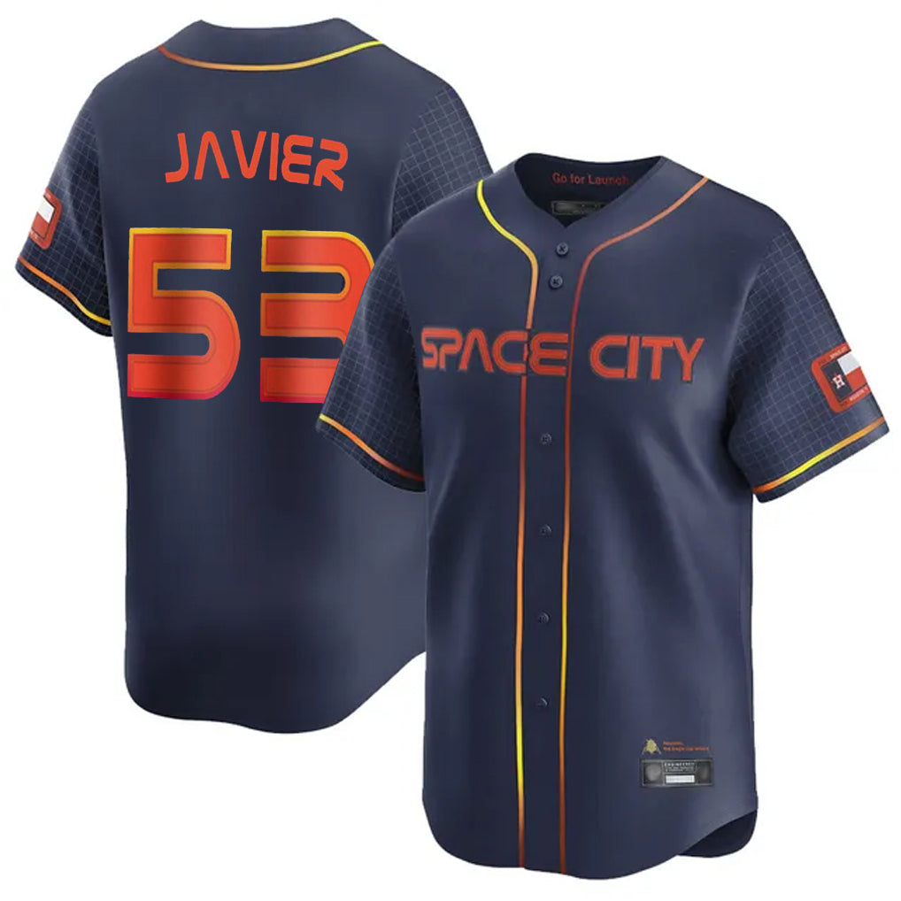 Jamed H.Astros #53 Cristian Javier Player Navy City Connect Home Limited Stitched Jerseys