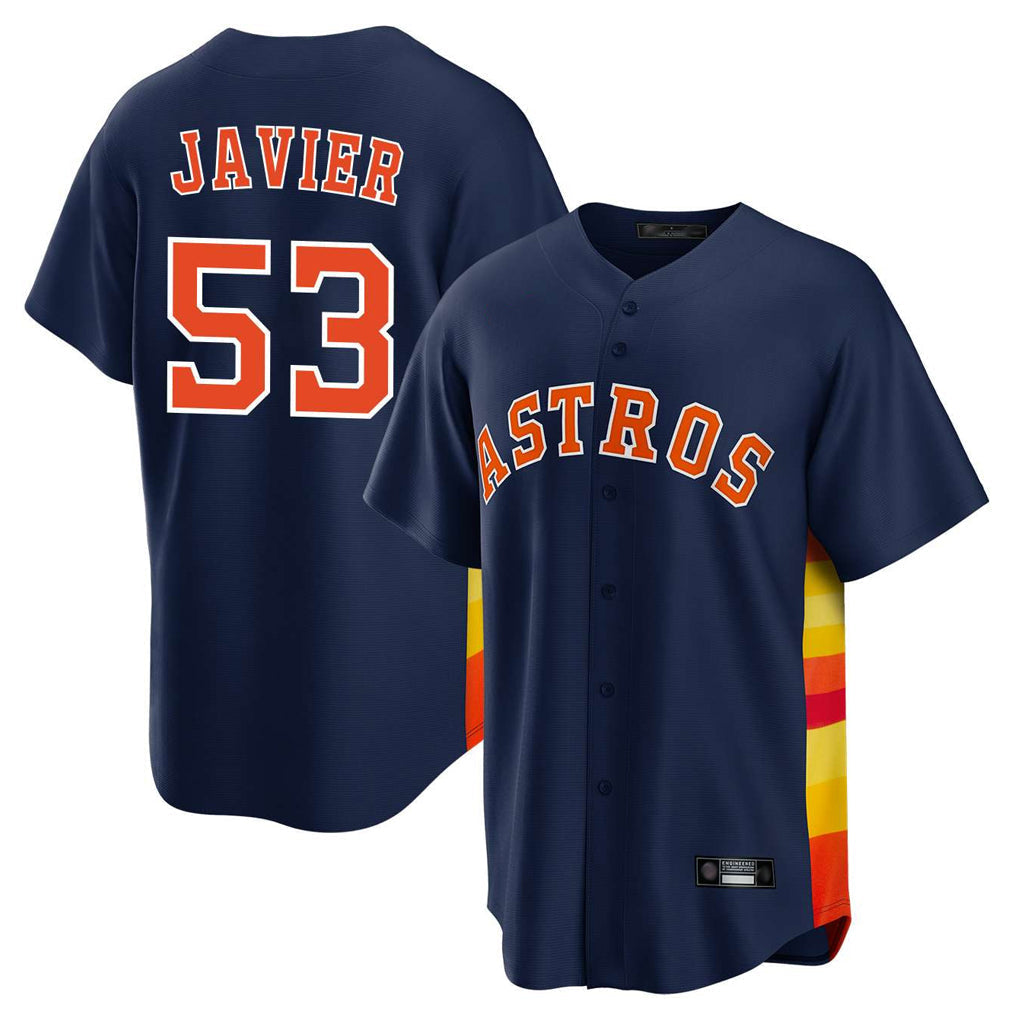 Jamed H.Astros #53 Cristian Javier Player Navy Home Game Stitched Jerseys