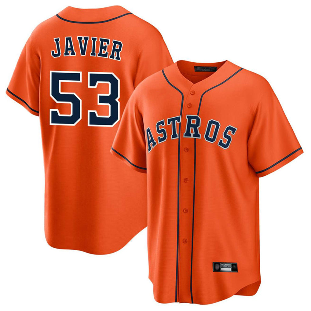 Jamed H.Astros #53 Cristian Javier Player Orange Home Game Stitched Jerseys