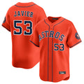Jamed H.Astros #53 Cristian Javier Player Orange Home Limited Stitched Jerseys