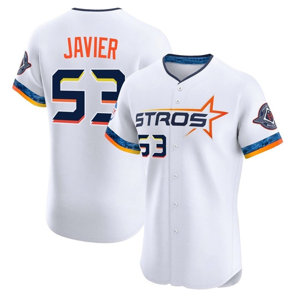 Jamed H.Astros #53 Cristian Javier Player White City Connect Limited Elite Home Stitched Jerseys