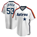Jamed H.Astros #53 Cristian Javier Player White Cooperstown Collection T-shirt Stitched Jerseys