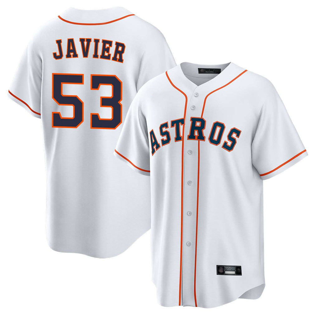 Jamed H.Astros #53 Cristian Javier Player White Home Game Stitched Jerseys