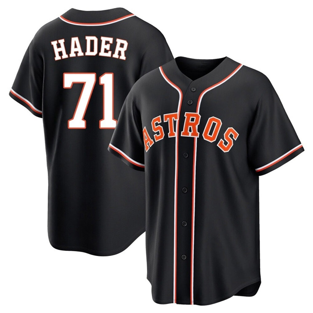 Jamed H.Astros #71 Josh Hader Player Black Fashion Out Home Game Stitched Jerseys