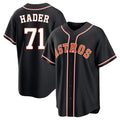 Jamed H.Astros #71 Josh Hader Player Black Fashion Out Home Game Stitched Jerseys