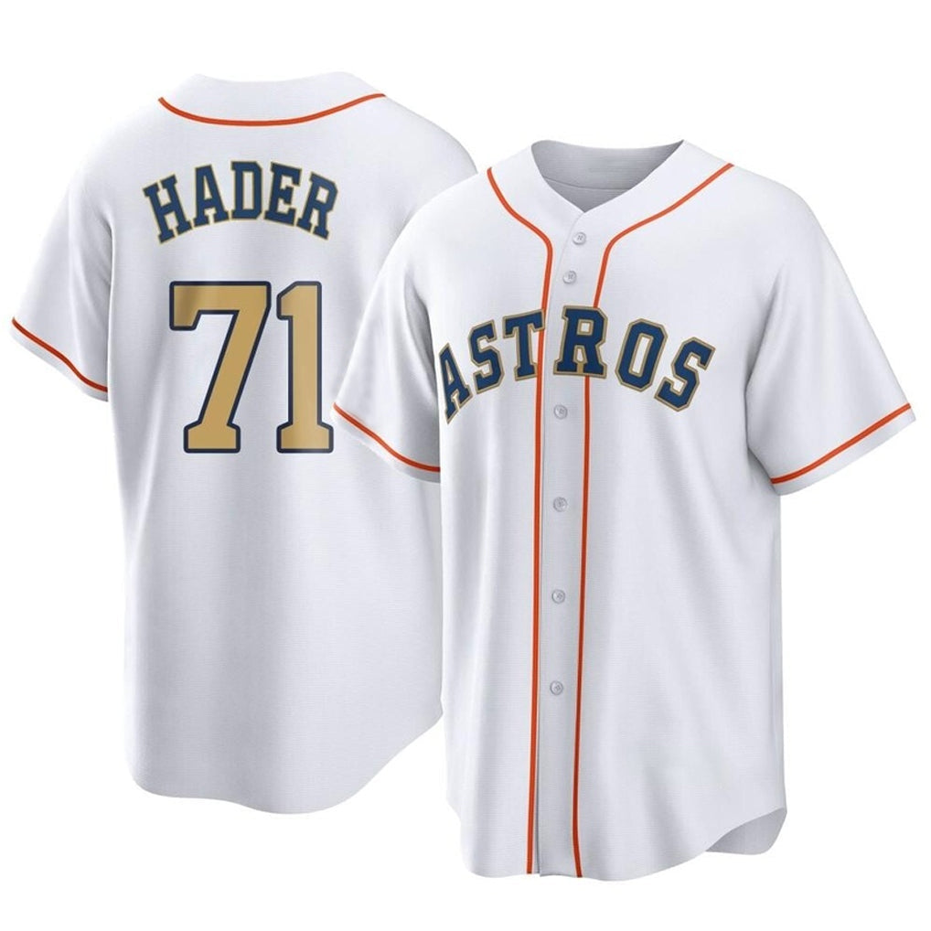 Jamed H.Astros #71 Josh Hader Player Gold Collection Game Home Stitched Jerseys